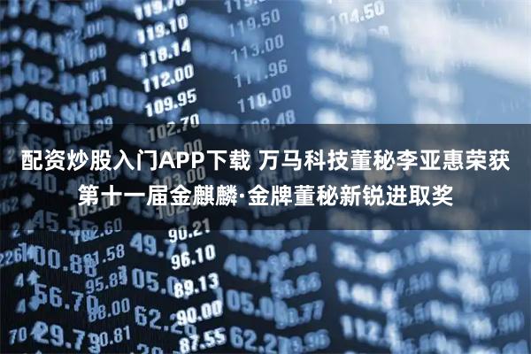 配资炒股入门APP下载 万马科技董秘李亚惠荣获第十一届金麒麟·金牌董秘新锐进取奖