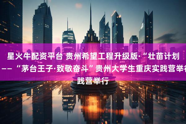 星火牛配资平台 贵州希望工程升级版·“壮苗计划”—— “茅台王子·致敬奋斗”贵州大学生重庆实践营举行